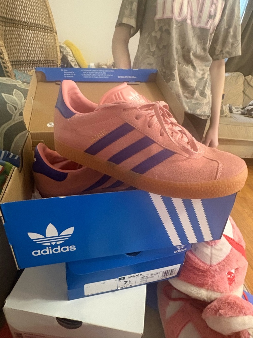 adidas Gazelle J Blue Shoe Box with Label